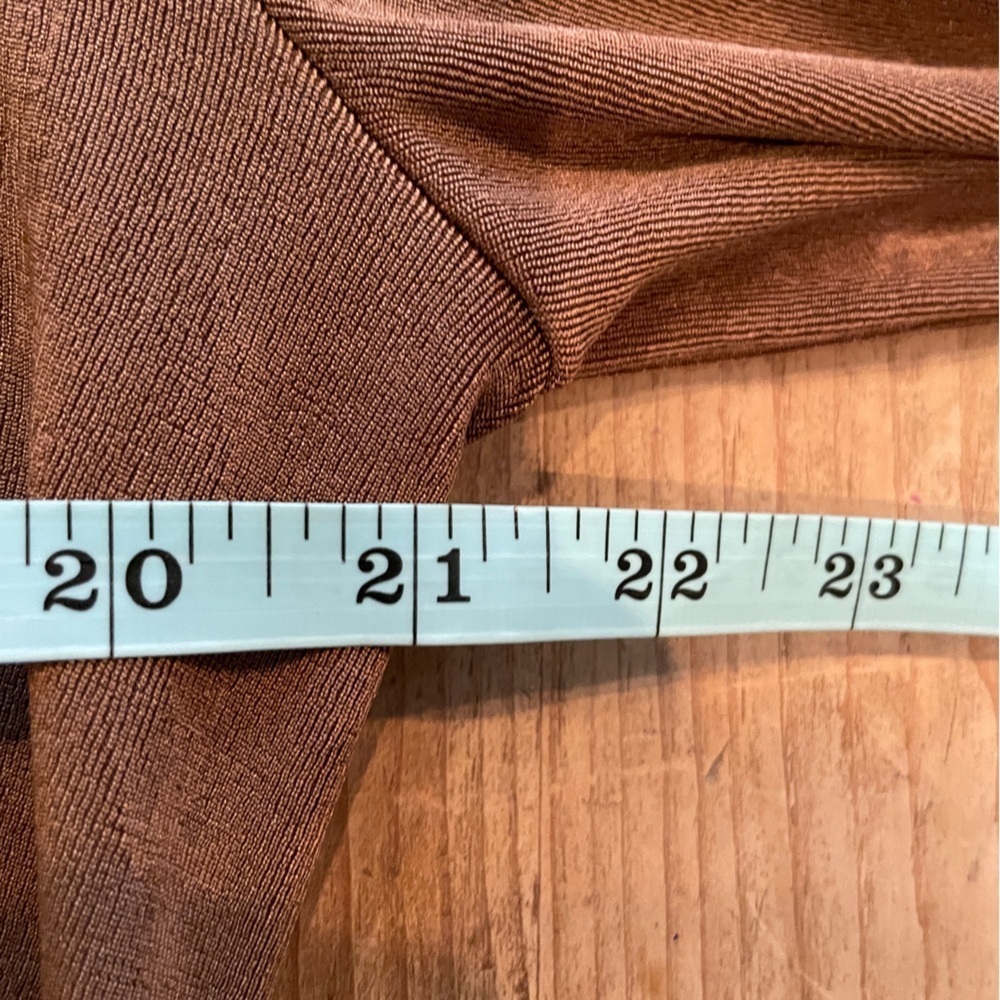 NWT Chico’s Travelers Women’s longline tie cardigan deep rum caramel SZ 8-10 - Picture 6 of 10